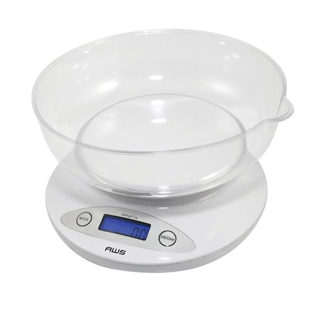 American Weigh Scales 2000 gal Capacity Digital Kitchen Scale - White 2KBOWL-WT